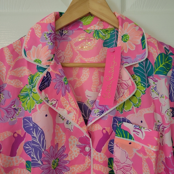 NWT Lilly Pulitzer Teagan Pajama Short Sleeve Top - Picture 2 of 12